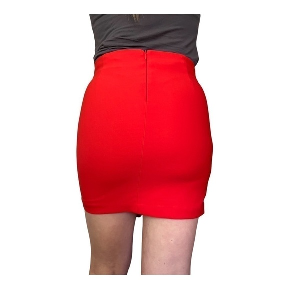 Forever 21 asymmetric tiered tulip style mini skirt red women M - Picture 5 of 15
